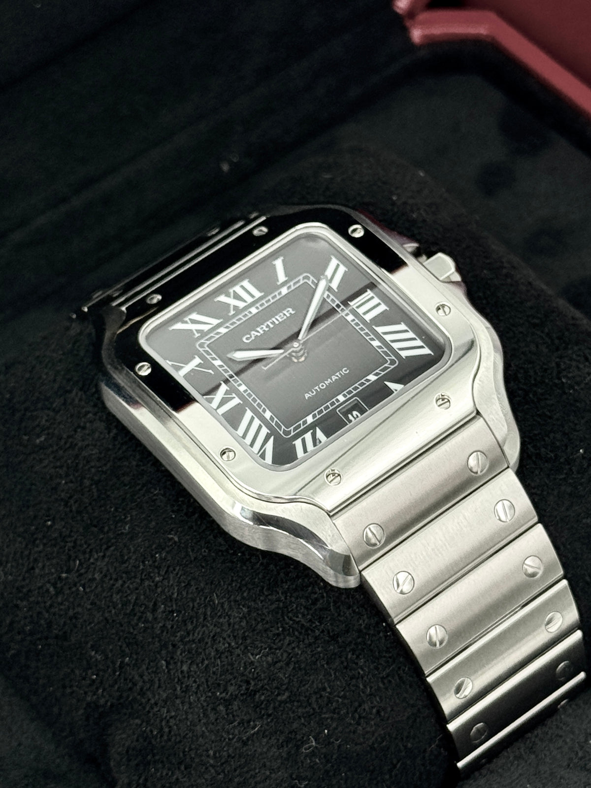 NEW 2026 Cartier Santos De Cartier 39mm WSSA0096 Stainless Steel Black Dial