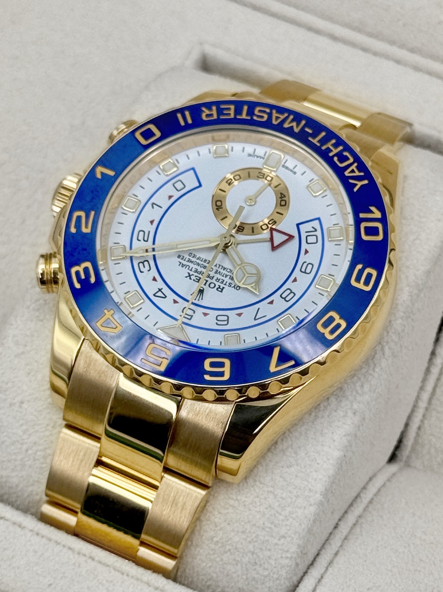 2023 Rolex Yacht-Master II 44mm 116688 18K Yellow Gold White Dial - MyWatchLLC