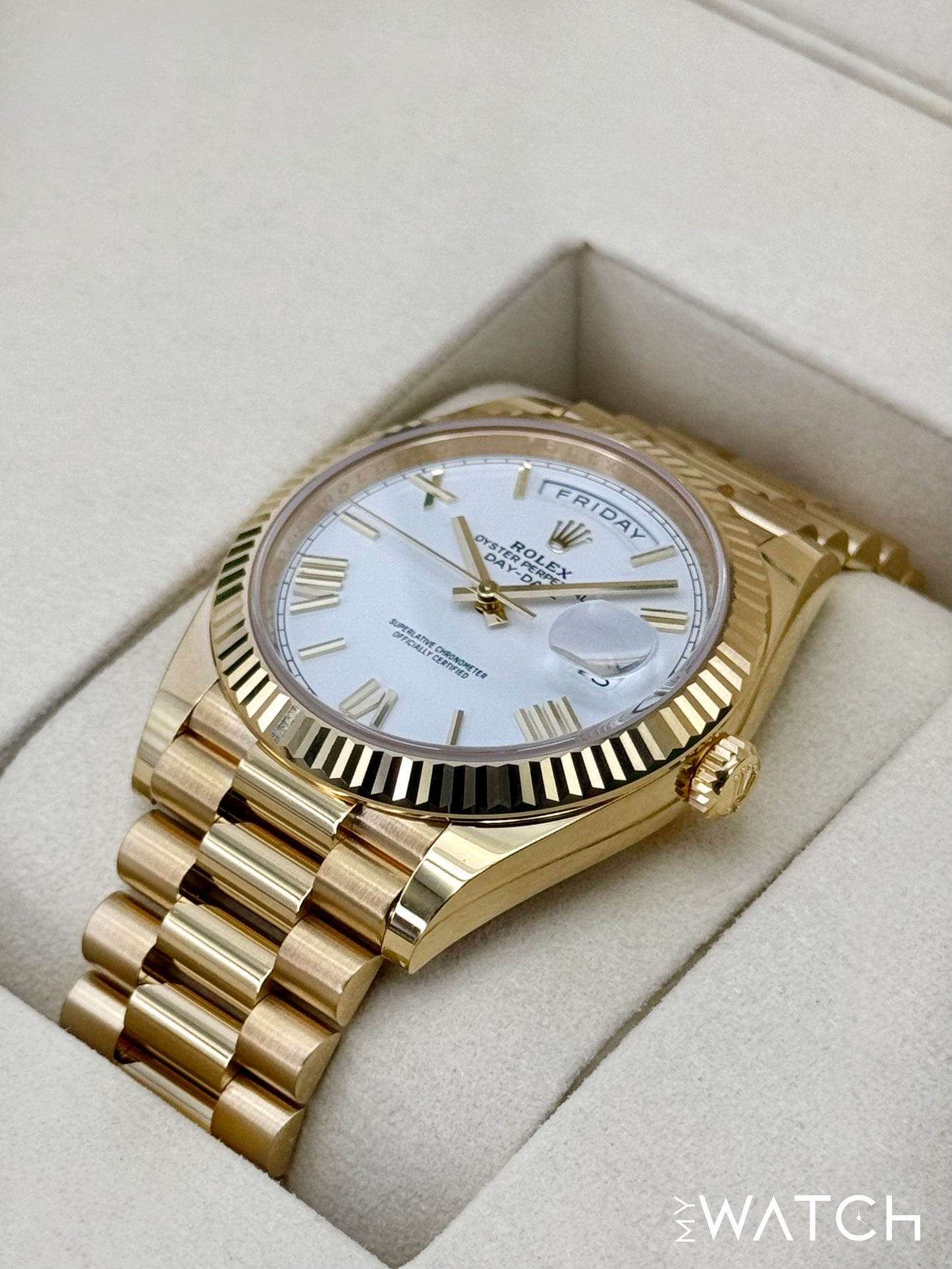 NEW 2025 Rolex Day-Date 40mm 228238 Presidential White Dial - MyWatchLLC