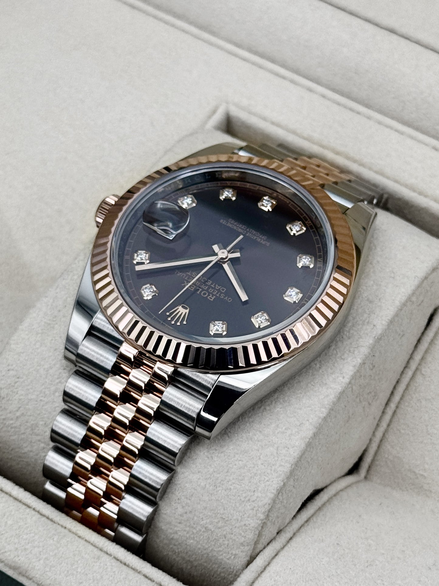 2019 Rolex Datejust 41mm 126331 Two-Tone Chocolate Diamond Dial