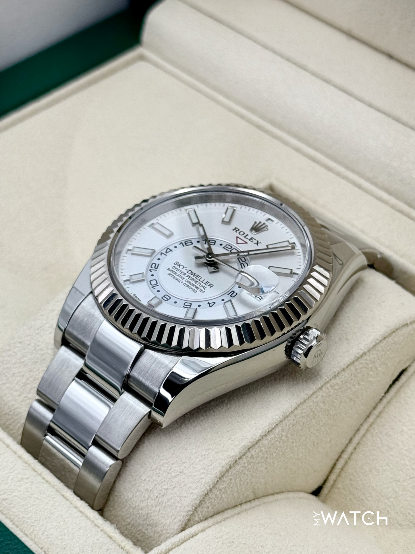 2018 Rolex Sky-Dweller 42mm 326934 Stainless Steel Oyster White Dial