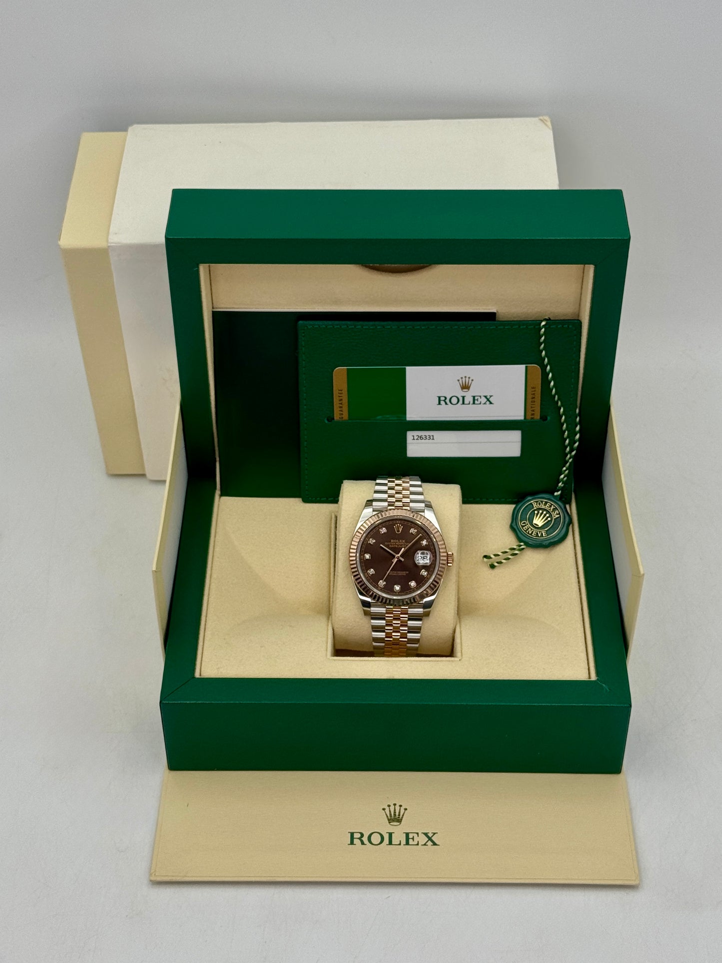 2019 Rolex Datejust 41mm 126331 Two-Tone Chocolate Diamond Dial