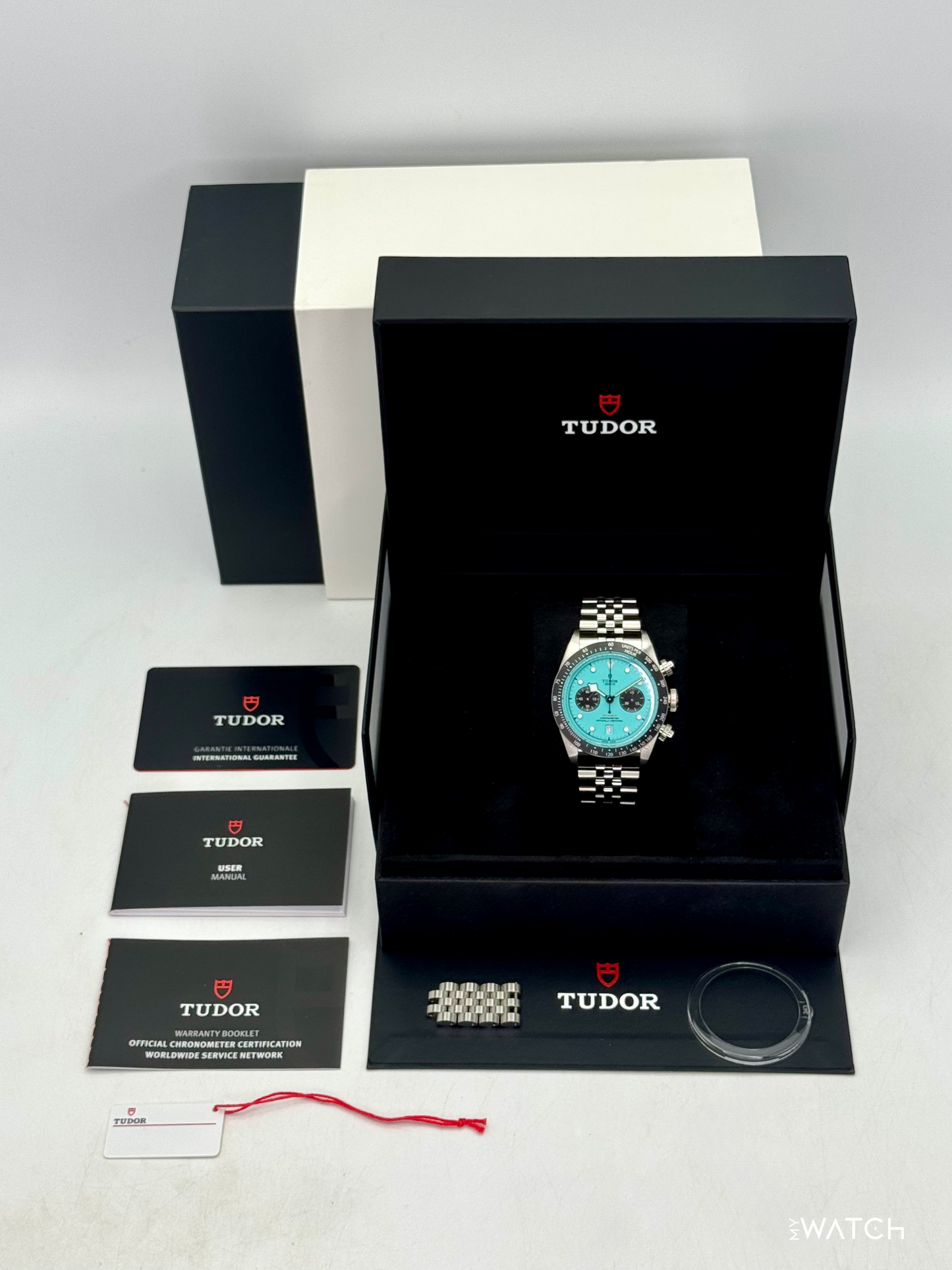 NEW 2026 Tudor Black Bay Chrono 41mm 79360N Flamingo Blue Dial - MyWatchLLC