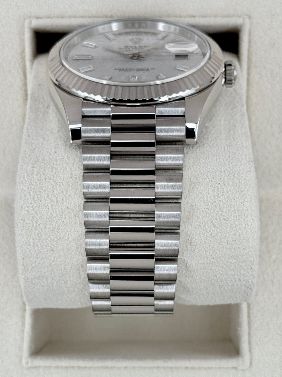 2024 Rolex Day-Date 40mm 228239 White Gold Meteorite Diamond Dial
