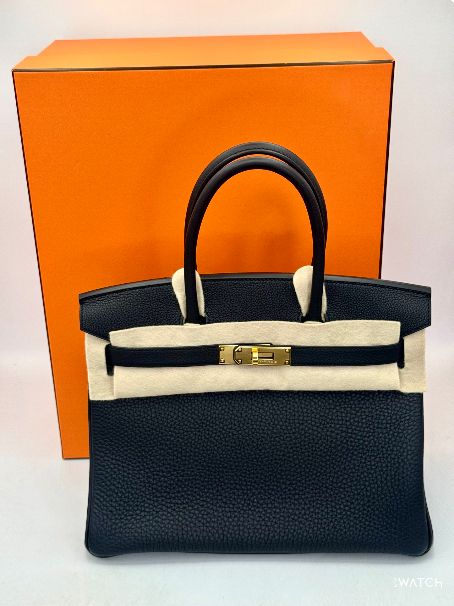 NEW Hermès Birkin 30 Handbag Togo Gold Hardware Noir (Black)