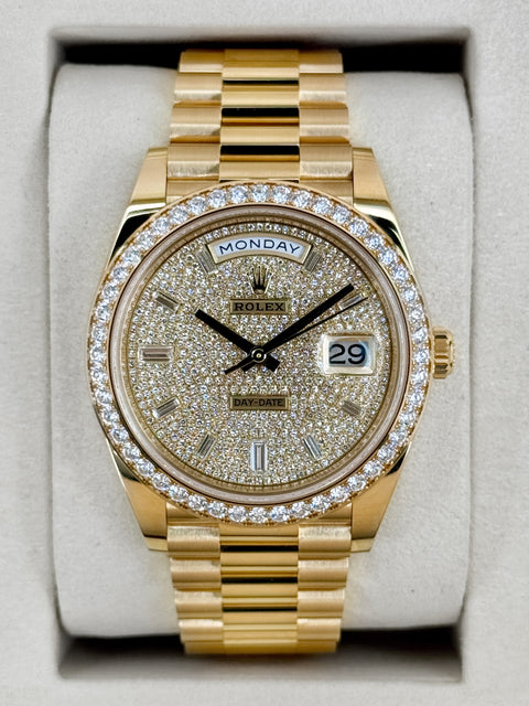 NEW 2026 Rolex Day-Date 40mm 228348RBR Diamond Paved Dial
