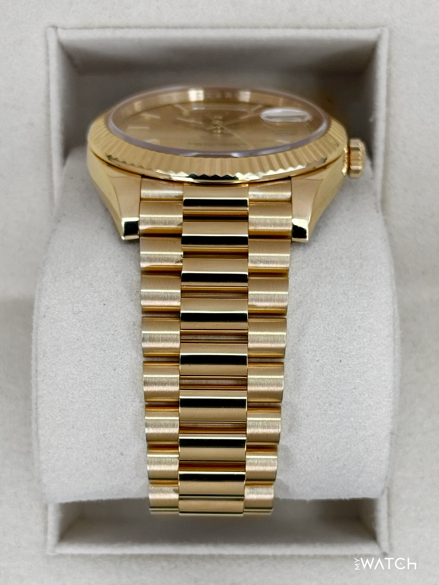 2020 Rolex Day-Date 40mm 228238 Champagne Stick Dial - MyWatchLLC