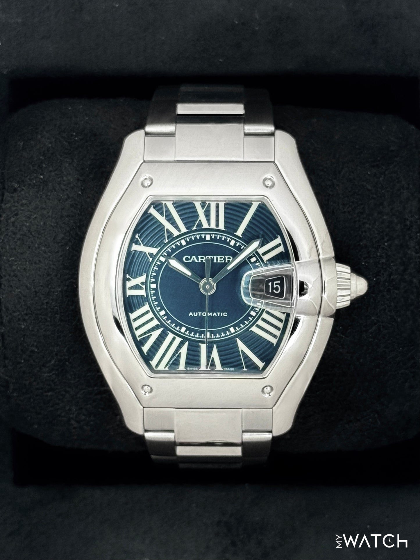 NEW 2026 Cartier Roadster 38.7mm WSRD0014 Stainless Steel Blue Dial - MyWatchLLC