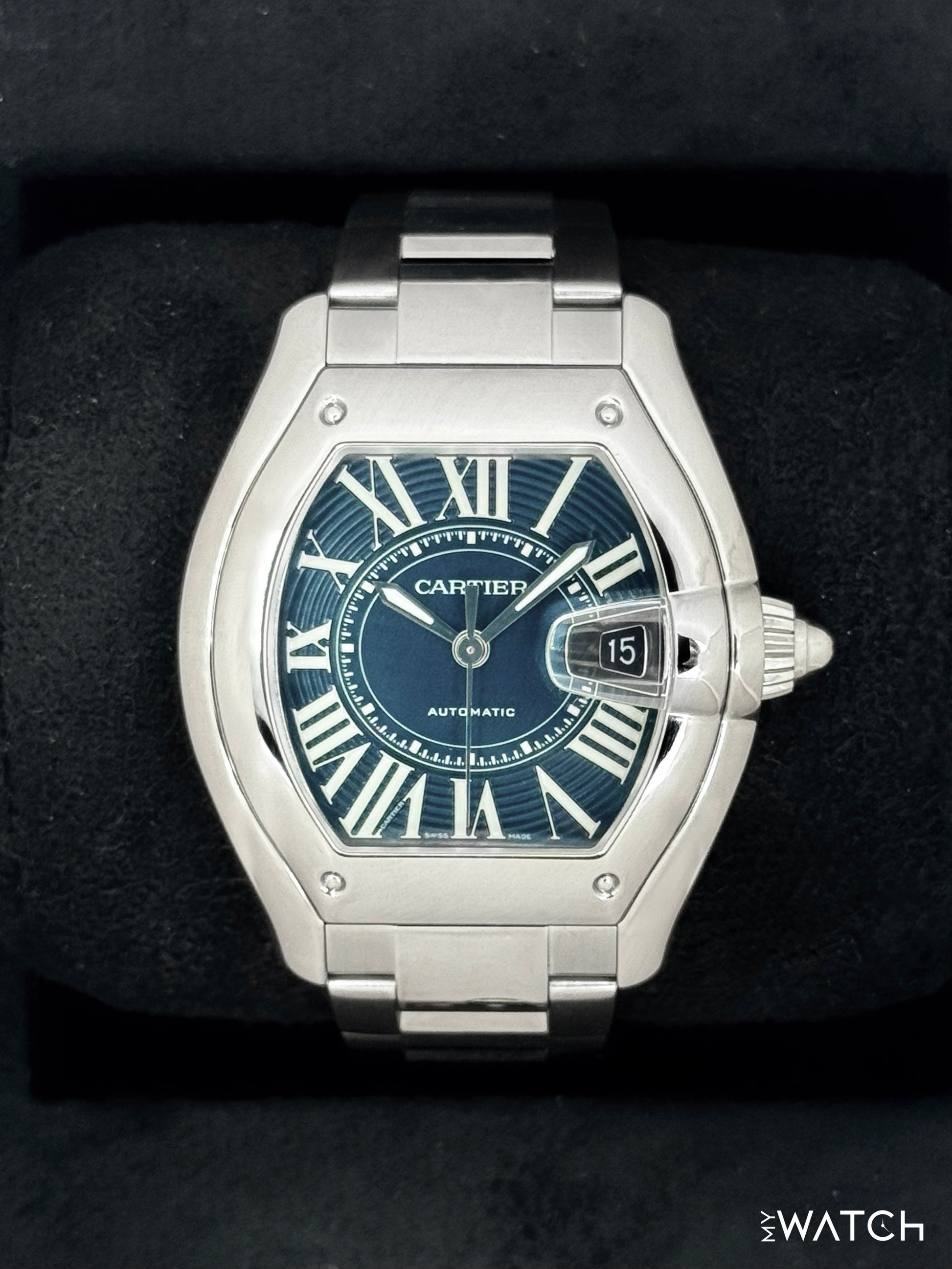 NEW 2026 Cartier Roadster 38.7mm WSRD0014 Stainless Steel Blue Dial - MyWatchLLC