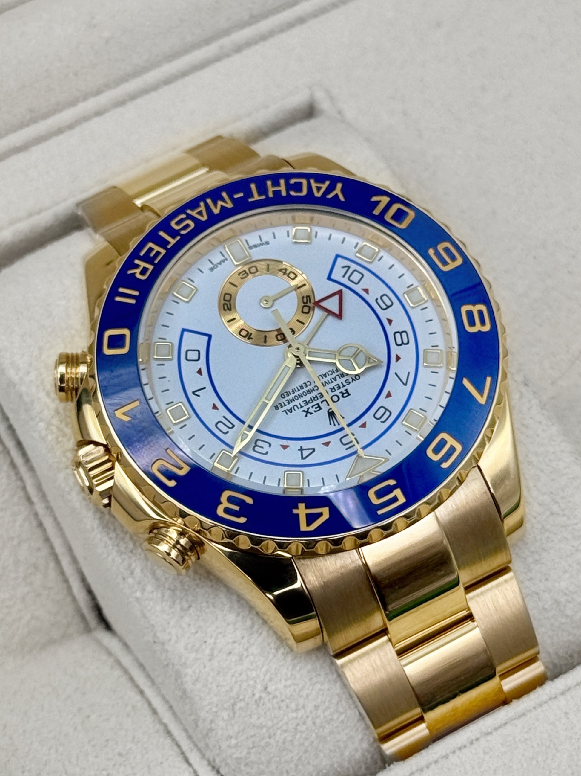 2023 Rolex Yacht-Master II 44mm 116688 18K Yellow Gold White Dial - MyWatchLLC