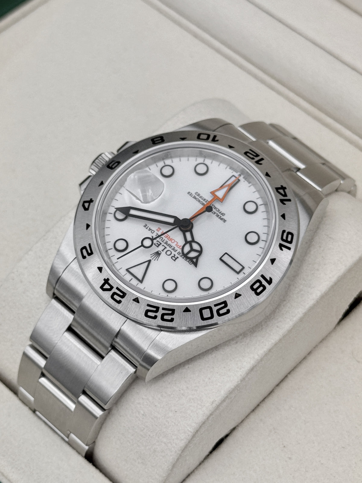 NEW 2026 Rolex Explorer II 42mm 226570 Stainless Steel Polar White Dial (NEW STYLE CARD)