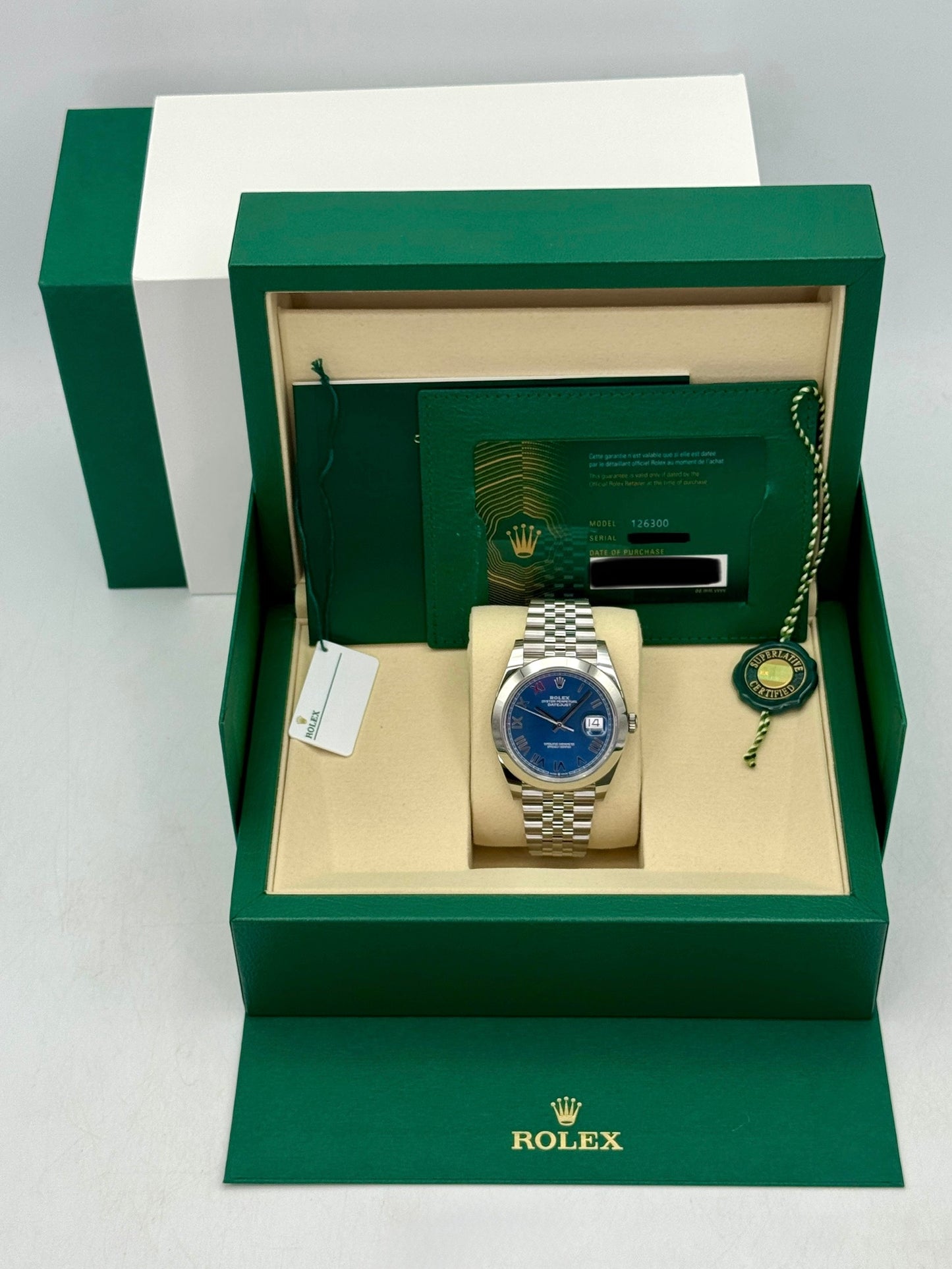 NEW 2026 Rolex Datejust 41mm 126300 Stainless Steel Jubilee Blue Roman Numeral Dial
