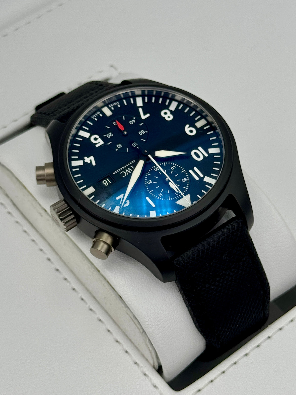 2018 IWC Pilot Chronograph Top Gun 44mm IW389001 Ceramic Black Dial