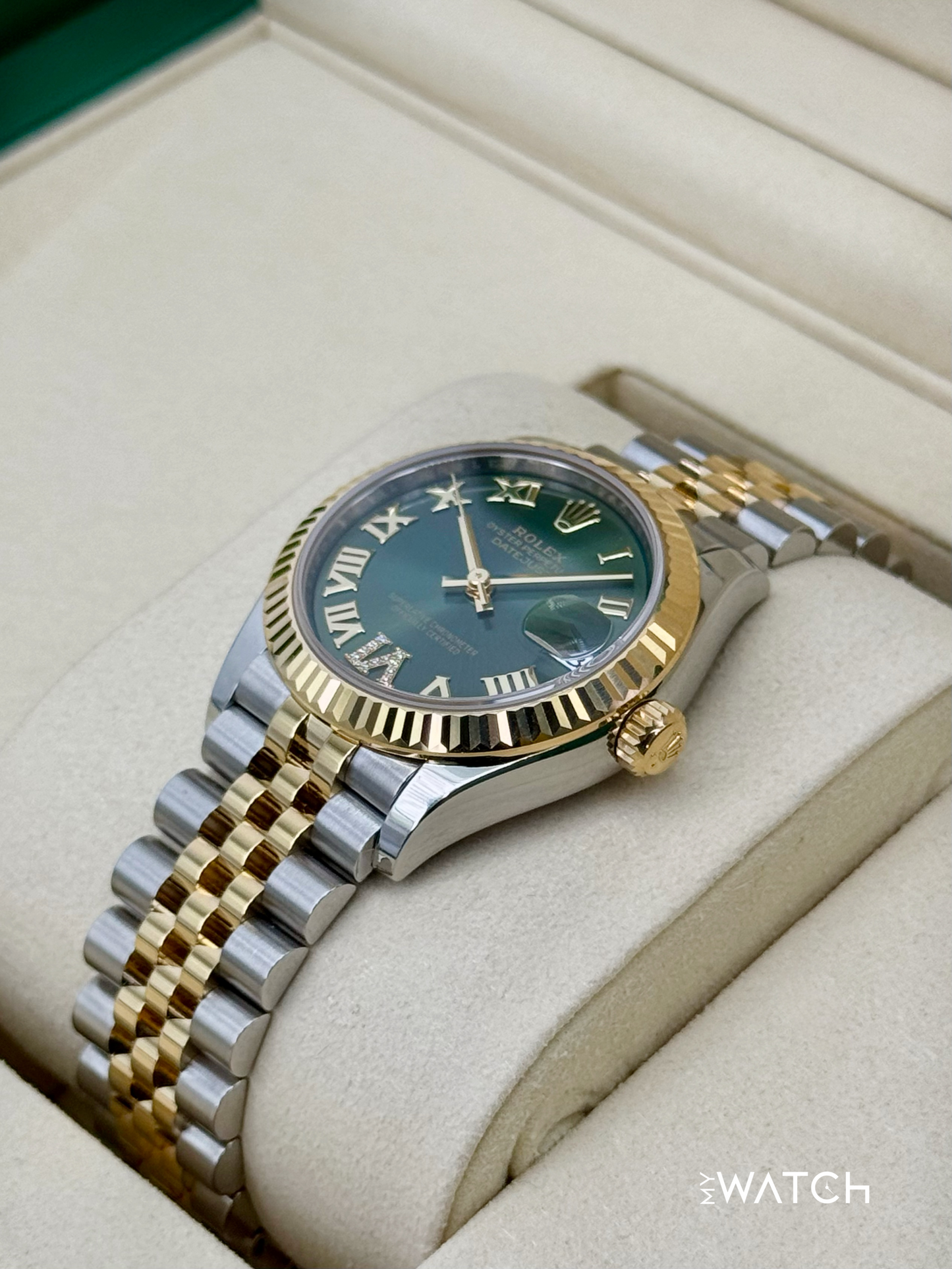 NEW 2025 Rolex Ladies Datejust 31mm 278273 Two-Tone Jubilee Green Dial