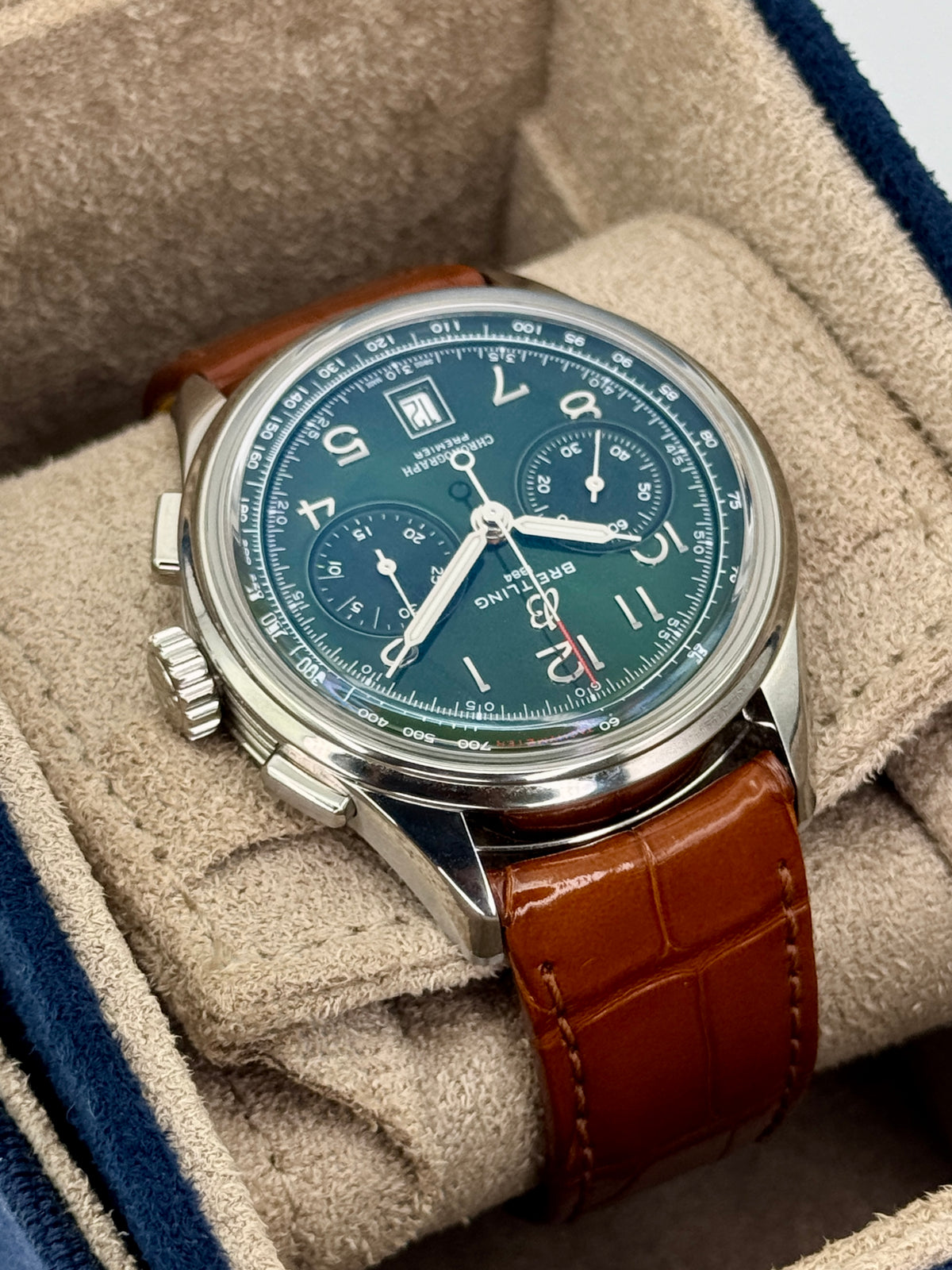 2025 Breitling Premier B01 Chronograph 42mm AB0145 Stainless Steel Green Dial
