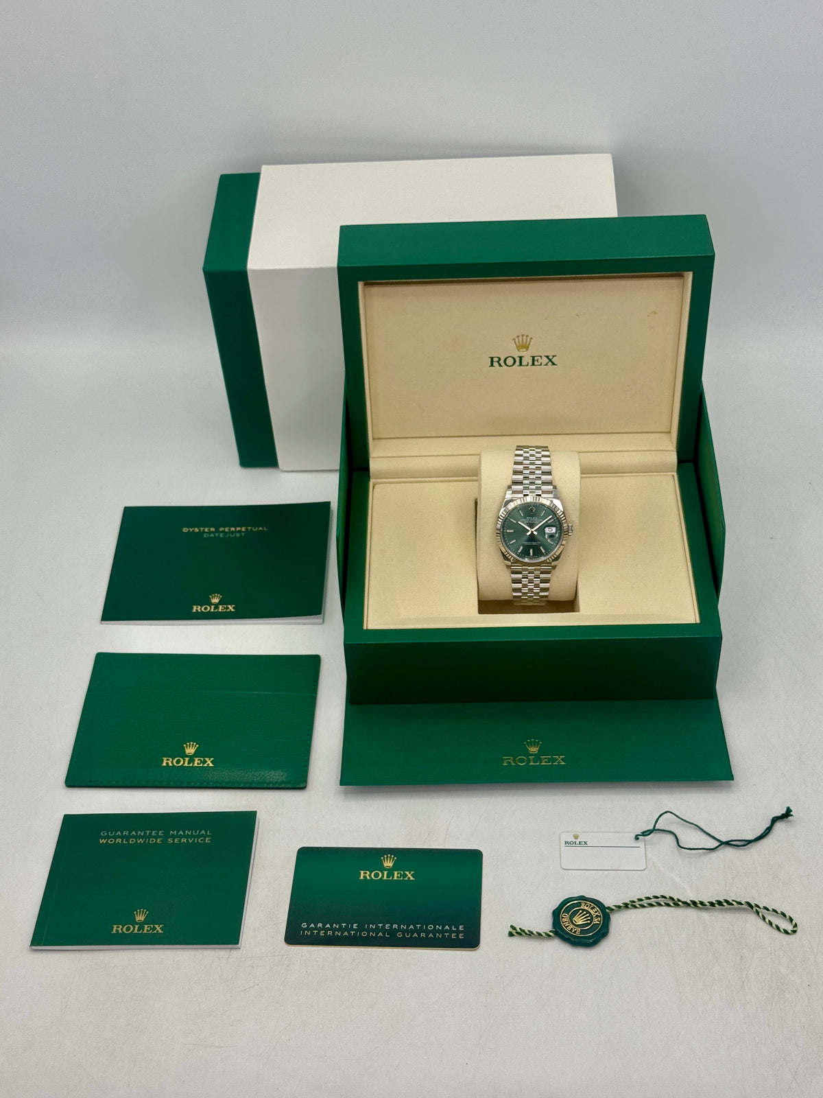 NEW 2026 Rolex Datejust 36mm 126234 Stainless Steel Jubilee Mint Green Dial
