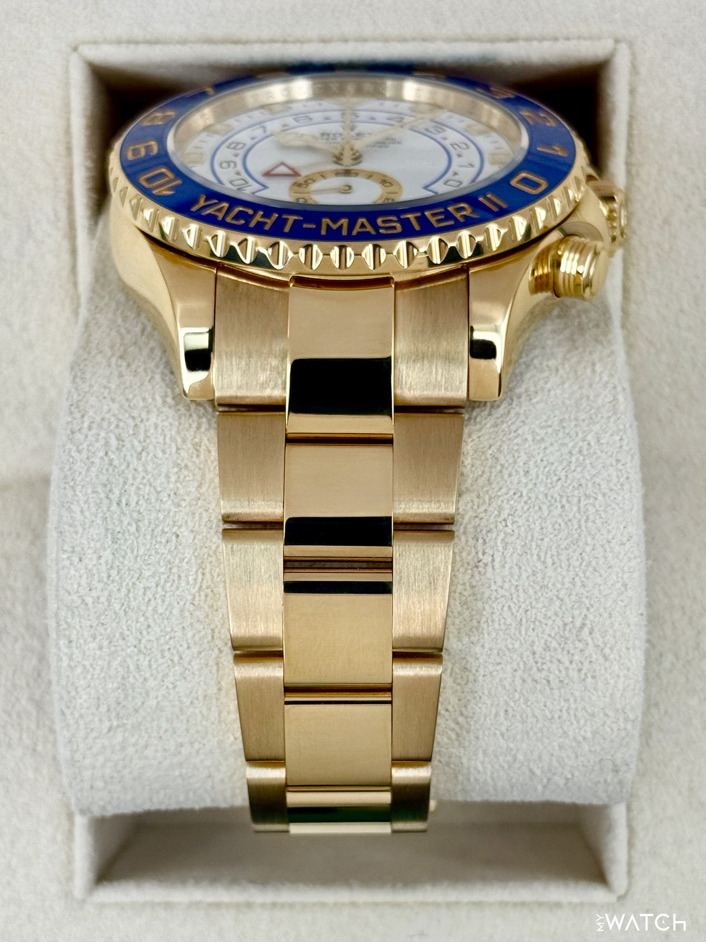 2023 Rolex Yacht-Master II 44mm 116688 18K Yellow Gold White Dial - MyWatchLLC
