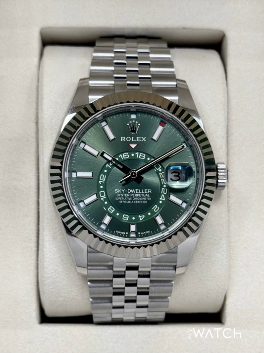NEW 2025 Rolex Sky-Dweller 42mm 336934 Jubilee Green Dial (STICKERED)