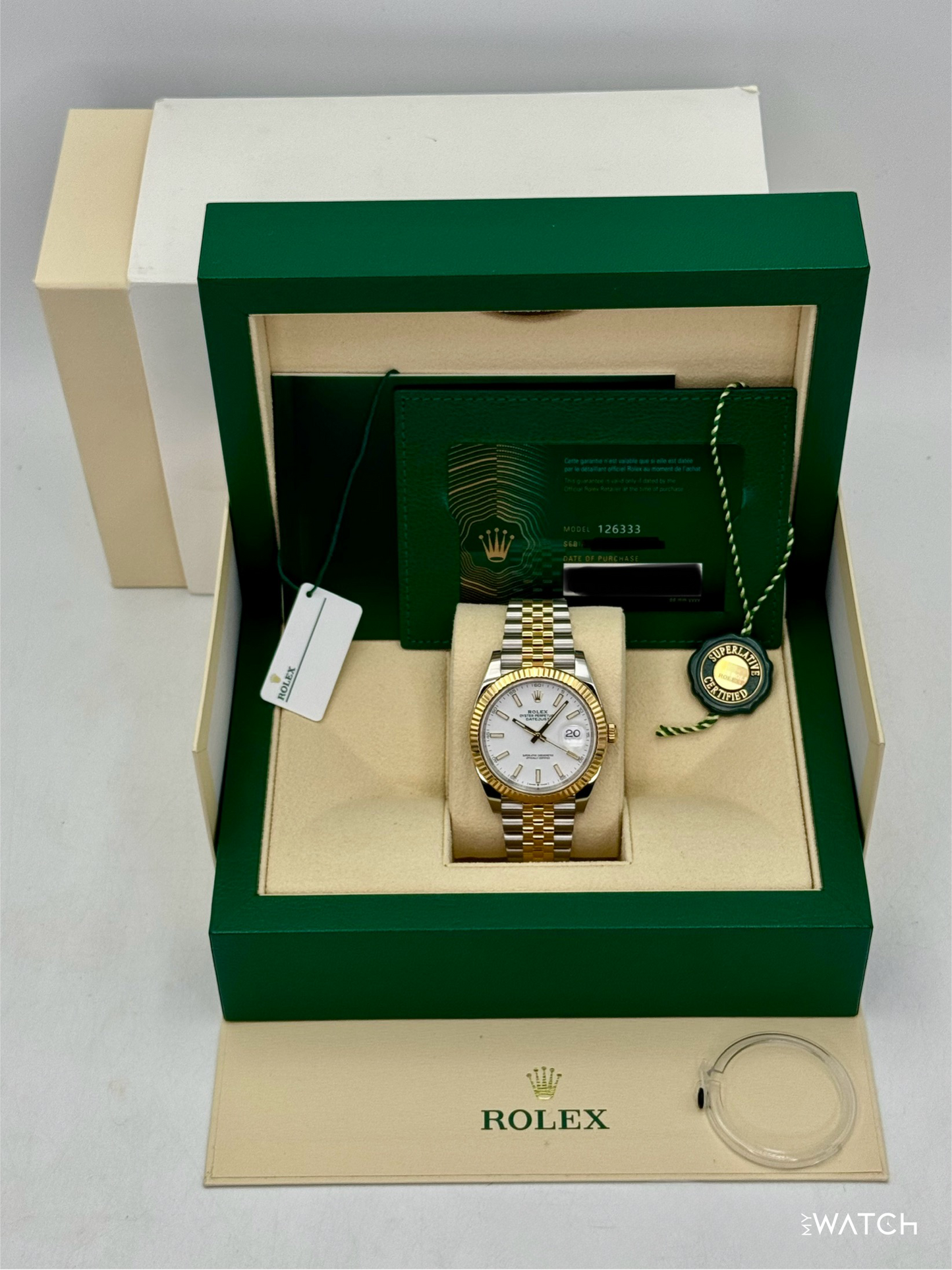 2022 Rolex Datejust 41mm 126333 Two-Tone Jubilee White Dial - MyWatchLLC