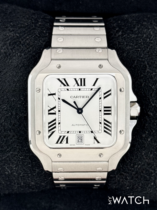2022 Santos De Cartier 39.8mm WSSA0018 Stainless Steel White Dial