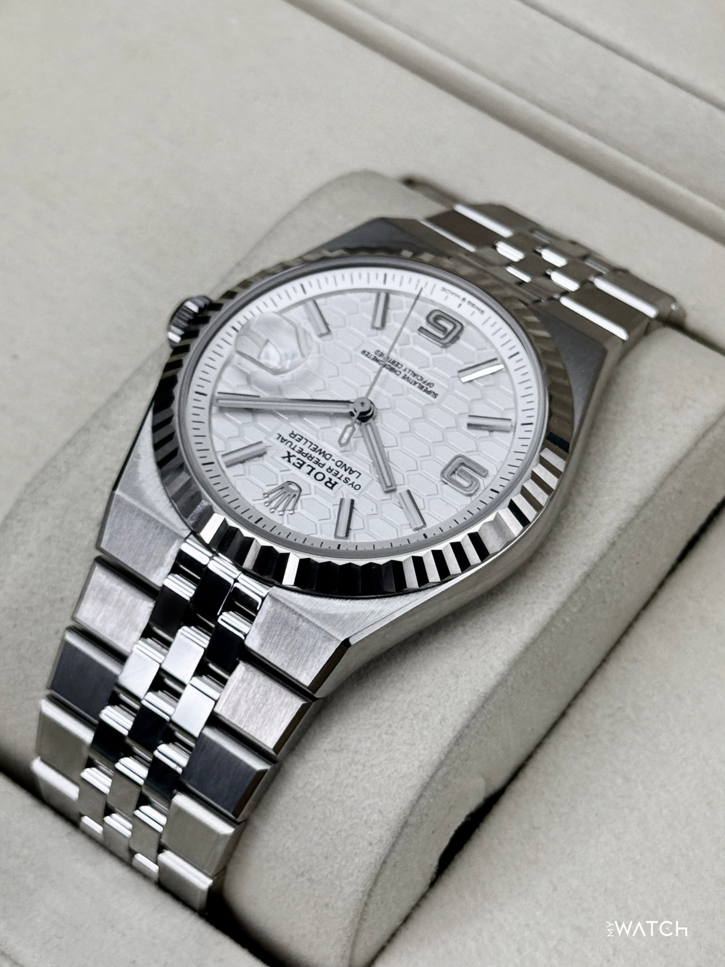 2025 Rolex Land-Dweller 40mm 127334 Stainless Steel Jubilee White Dial - MyWatchLLC