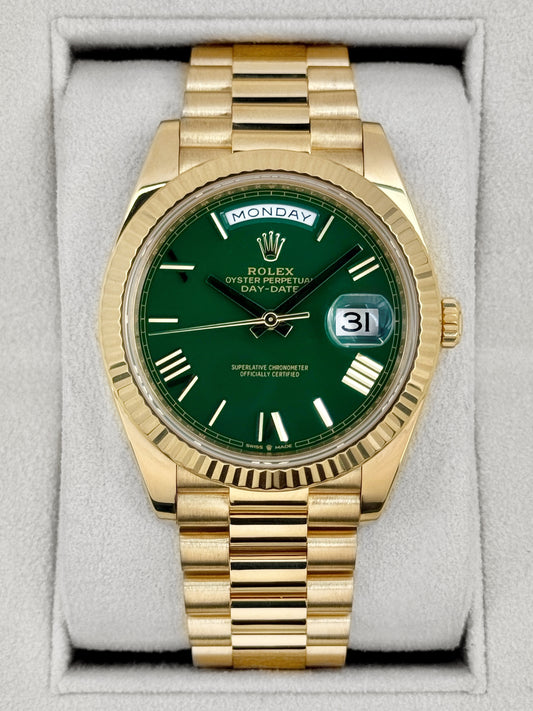 2022 Rolex Day-Date 40mm 228238 Presidential Green Dial