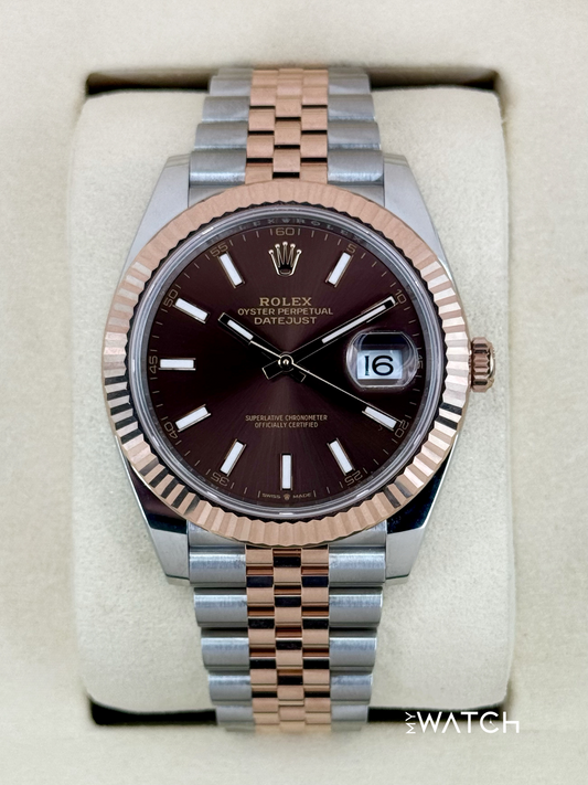 NEW 2025 Rolex Datejust 41mm 126331 Two-Tone Rose Gold Chocolate Dial (STICKERED)