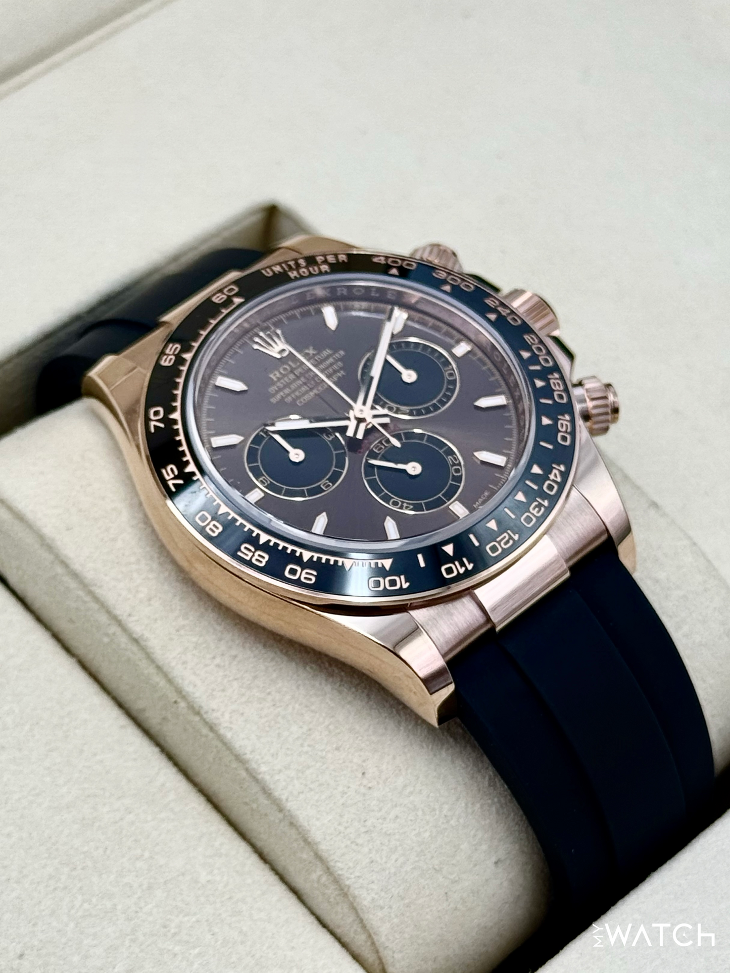 NEW 2025 Rolex Daytona 40mm 126515LN Rose Gold Oysterflex Chocolate Dial - MyWatchLLC