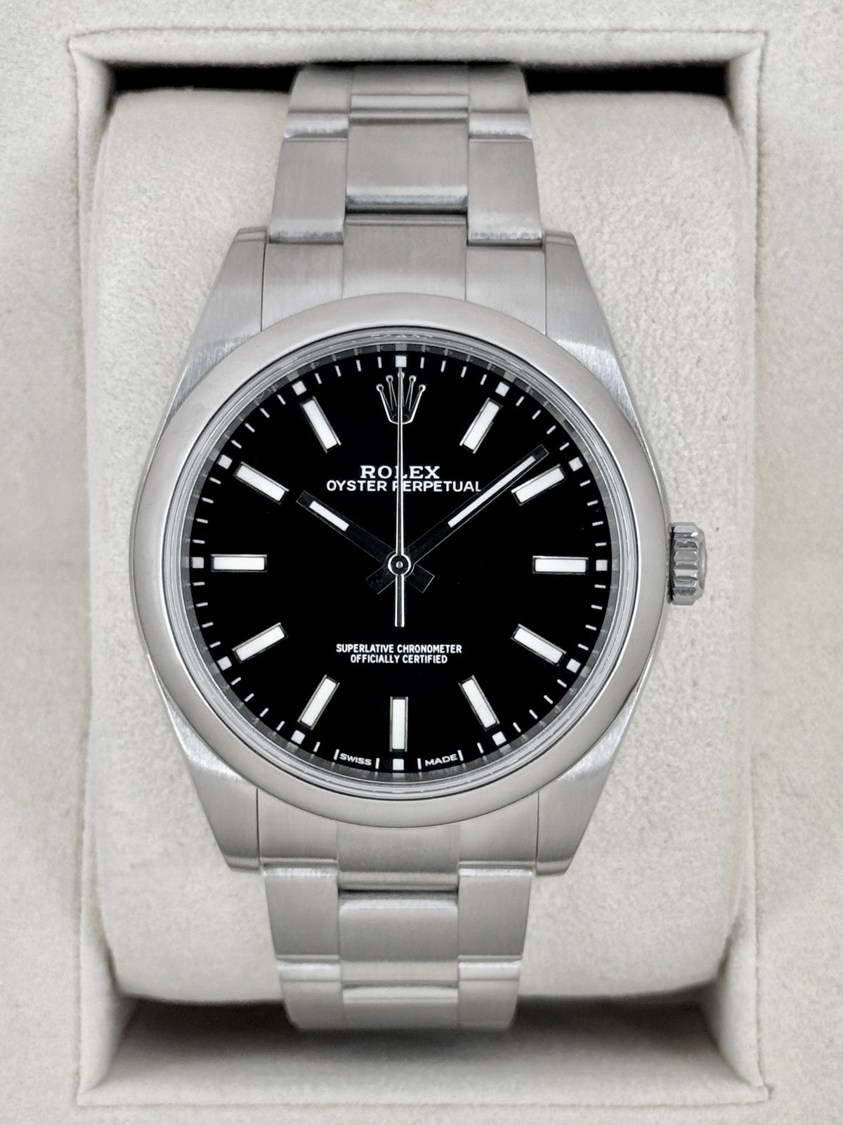2019 Rolex Oyster Perpetual 39mm 114300 Stainless Steel Black Dial