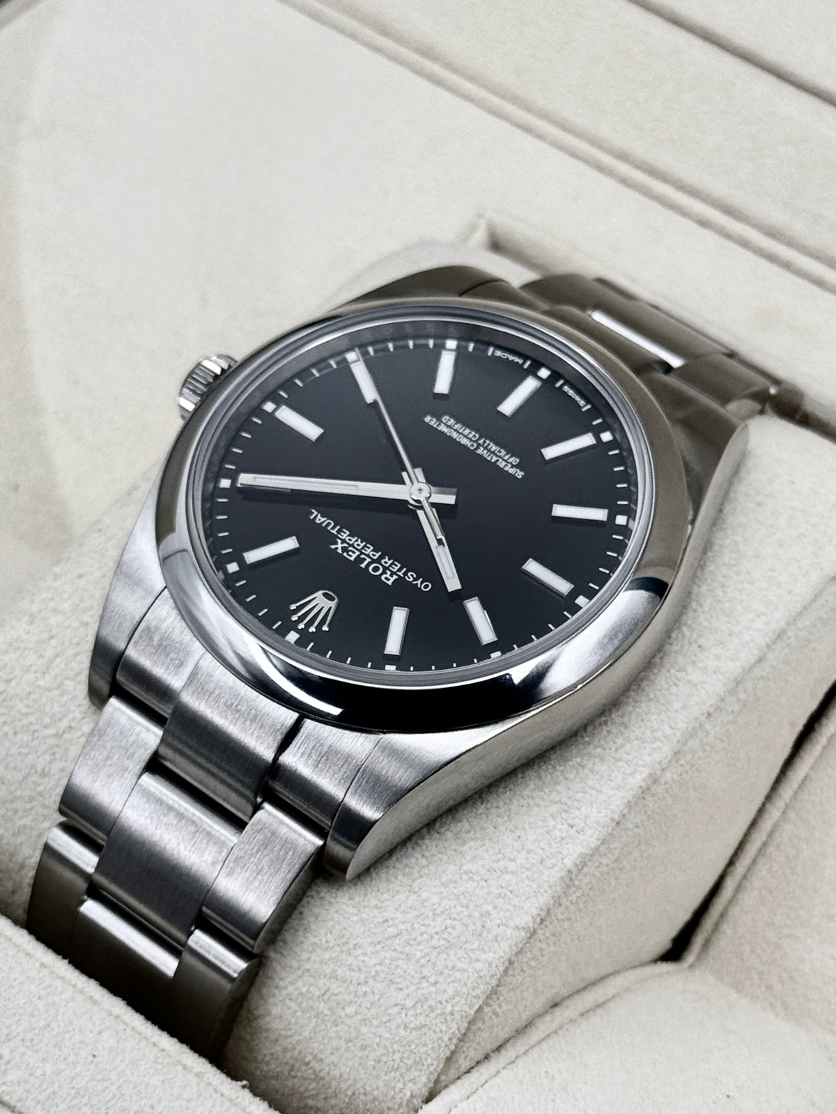 2019 Rolex Oyster Perpetual 39mm 114300 Stainless Steel Black Dial