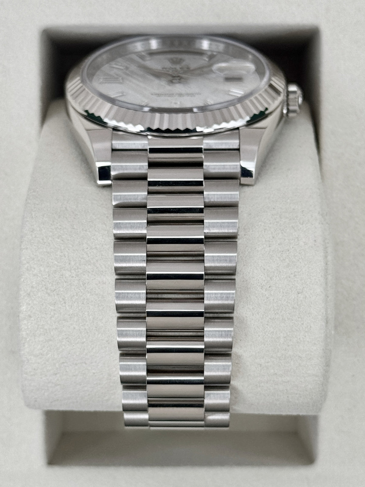 NEW 2026 Rolex Day-Date 40mm 228239 White Gold Meteorite Diamond Dial (NEW STYLE CARD)