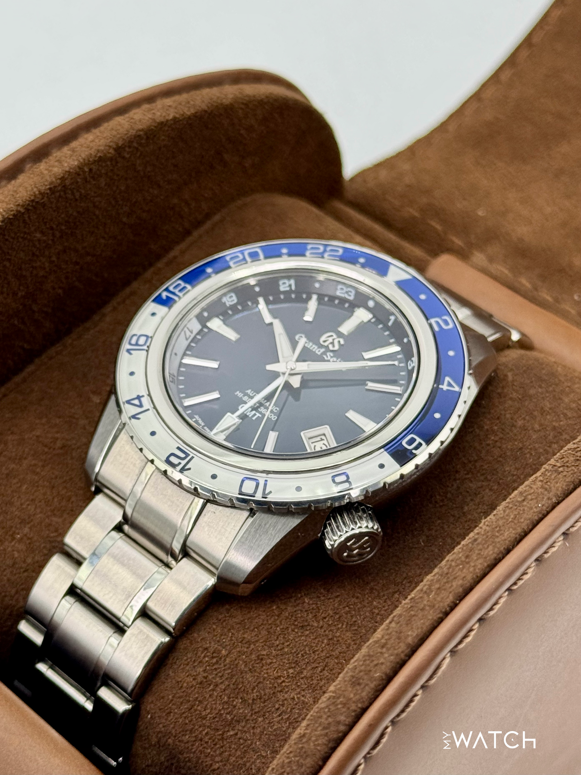 Grand Seiko GMT 44.2mm SBGJ237 Stainless Steel Blue Dial - MyWatchLLC
