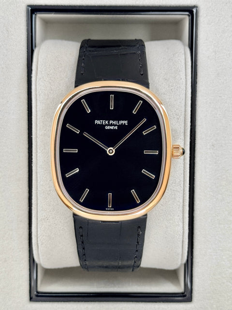 2025 Patek Philippe Golden Ellipse 34mm 5738R Rose Gold Black Dial