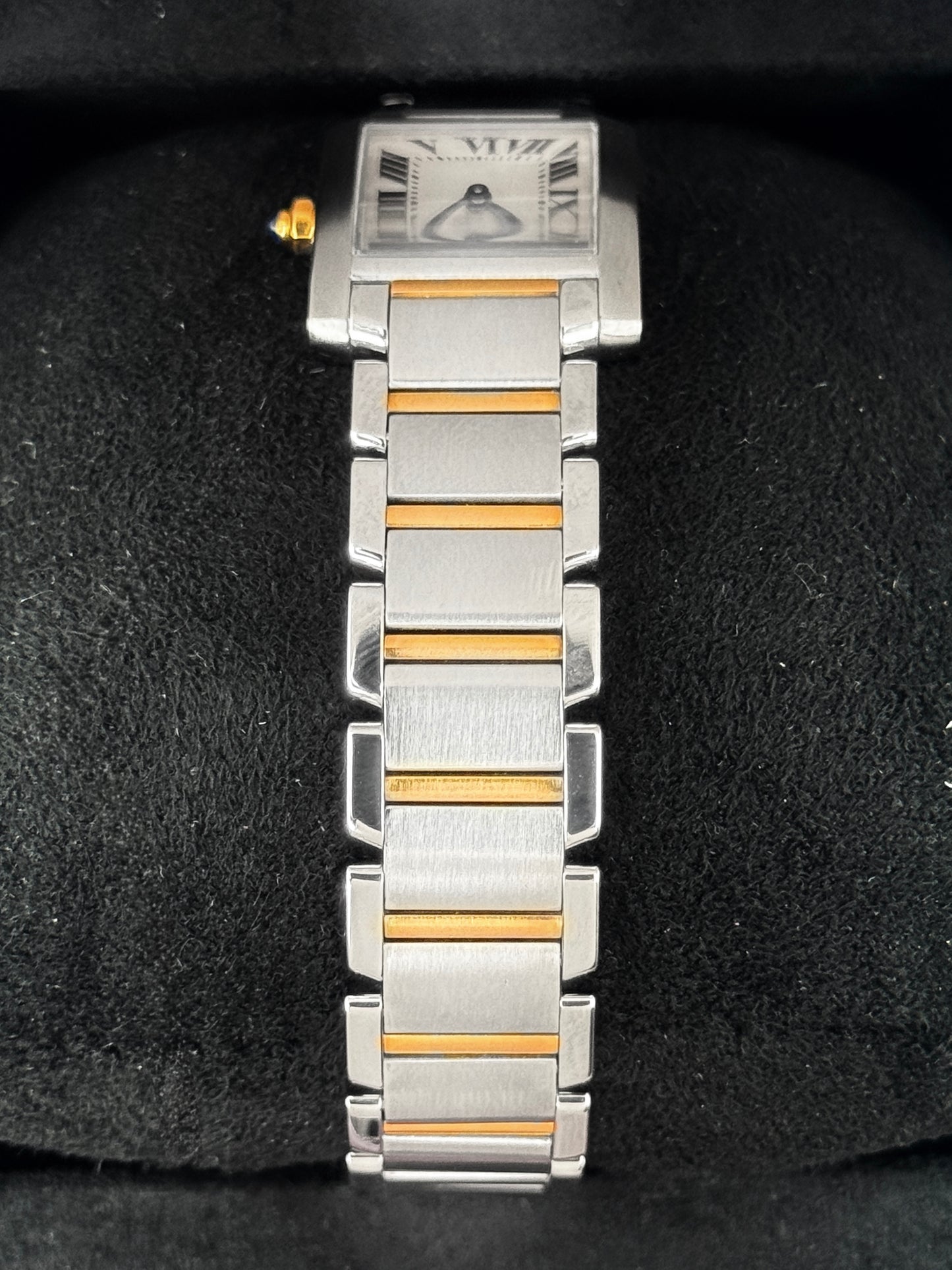 2010 Cartier Tank Francaise 20mm W51027Q4 Two-Tone Mother of Pearl Dial