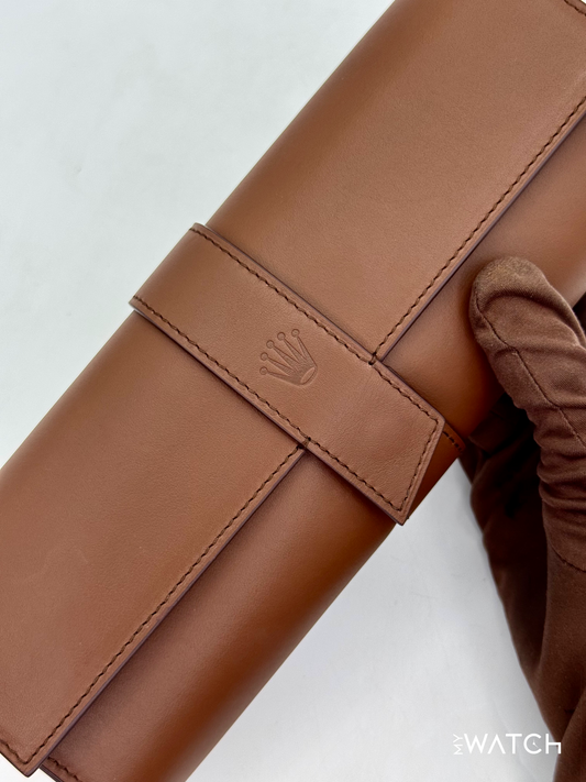 Rolex Leather Three Watch Roll Travel Case