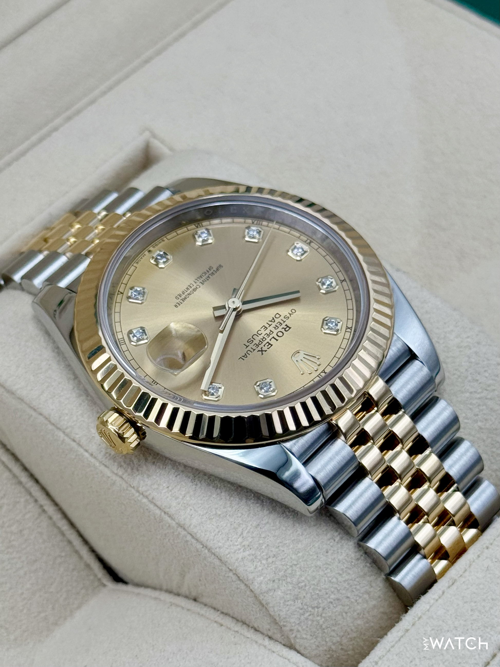 2022 Rolex Datejust 41mm 126333 Two-Tone Jubilee Champagne Diamond Dial - MyWatchLLC