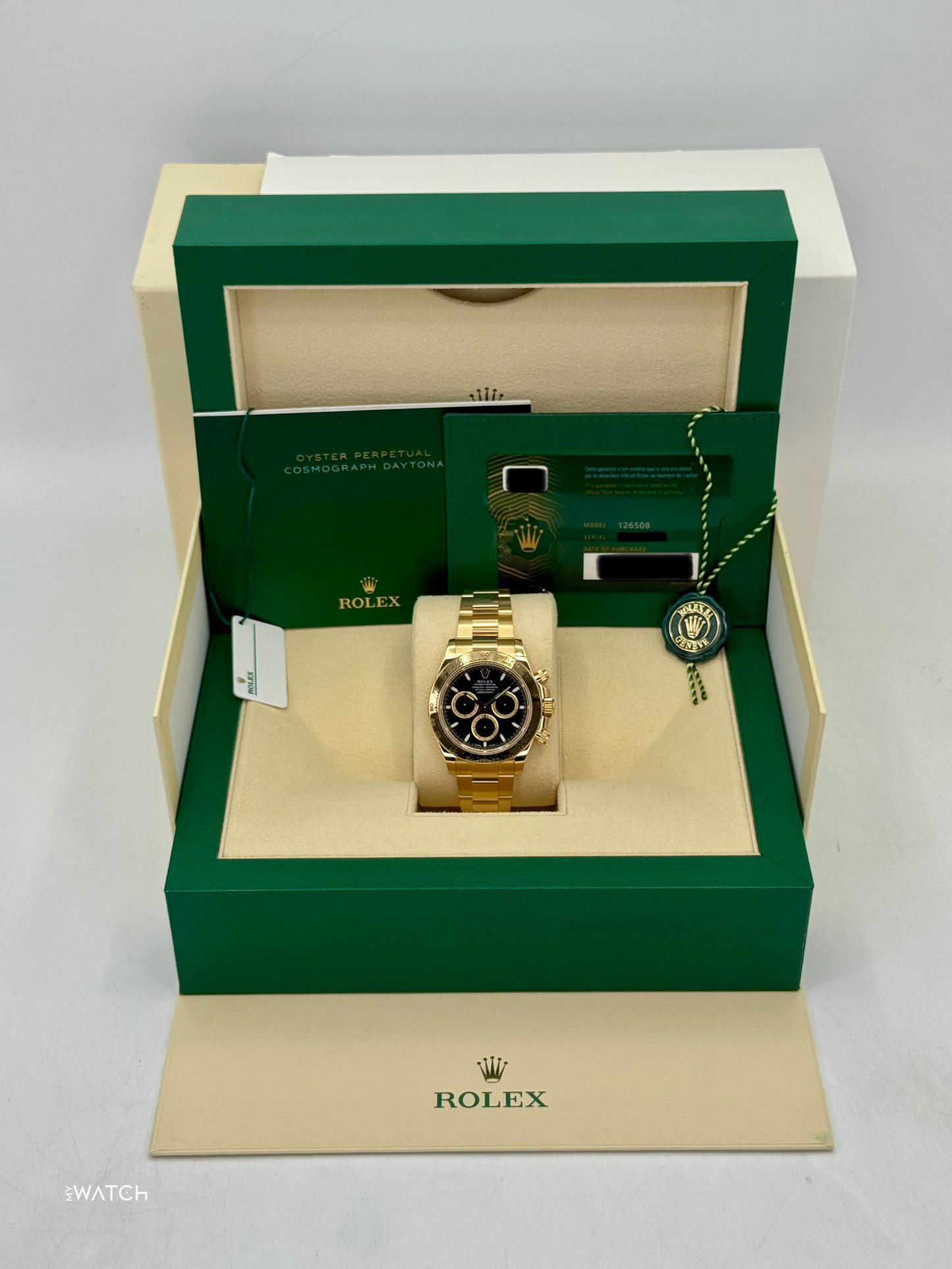 2025 Rolex Daytona 40mm 126508 18kt Yellow Gold Black Dial
