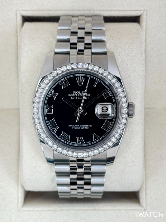 2017 Rolex Datejust 36mm 116244 Stainless Steel Jubilee Black Dial