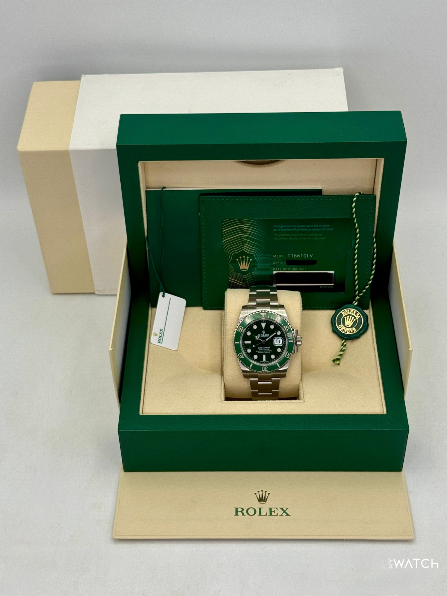 2020 Rolex Submariner “Hulk” 40mm 116610LV Green Dial (GREEN CARD & STICKERED) - MyWatchLLC