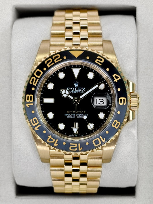 2025 Rolex GMT-Master II 40mm 126718GRNR Yellow Gold Jubilee Black Dial - MyWatchLLC