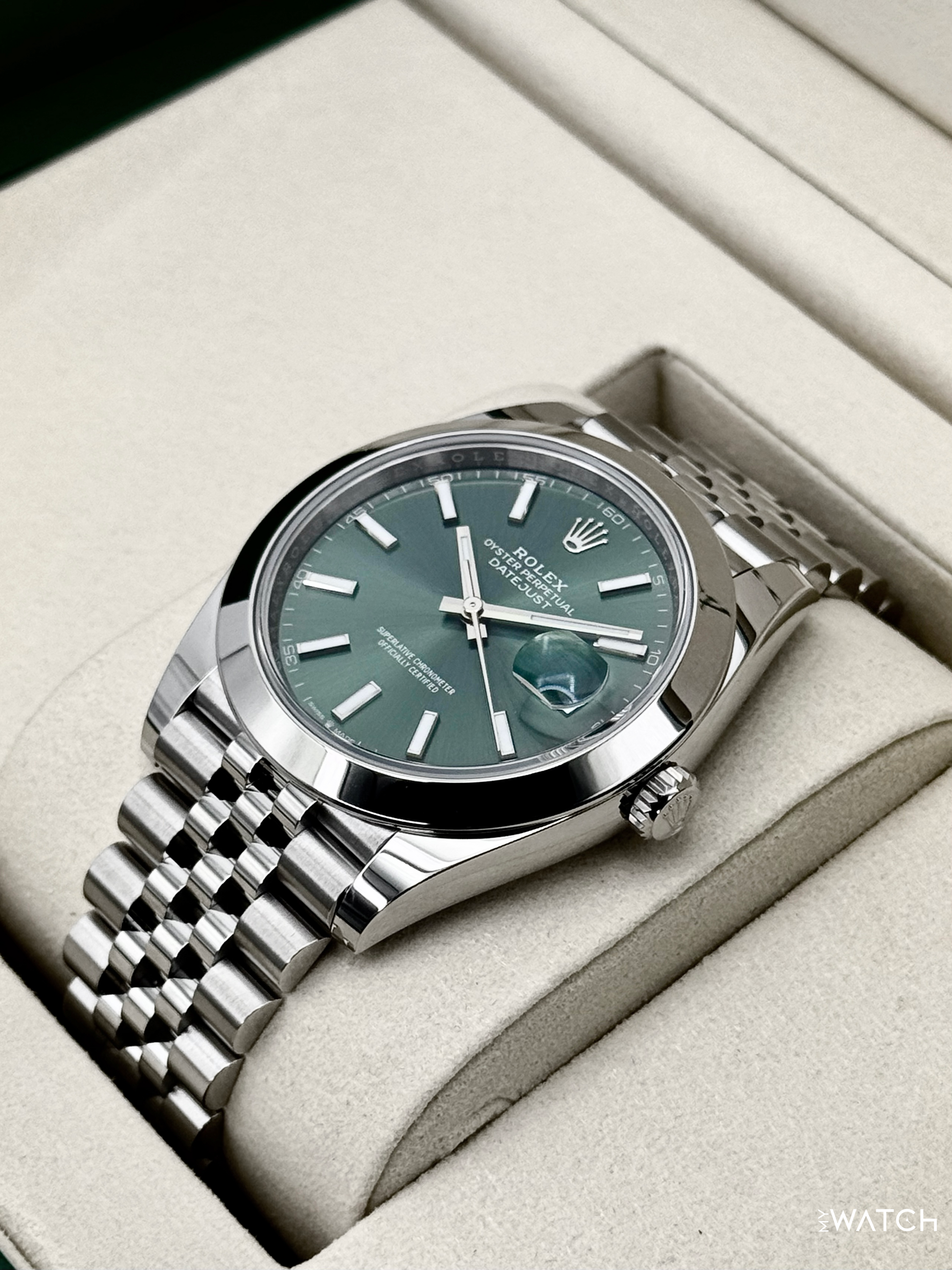 NEW 2026 Rolex Datejust 41mm 126300 Stainless Steel Jubilee Green Dial - MyWatchLLC
