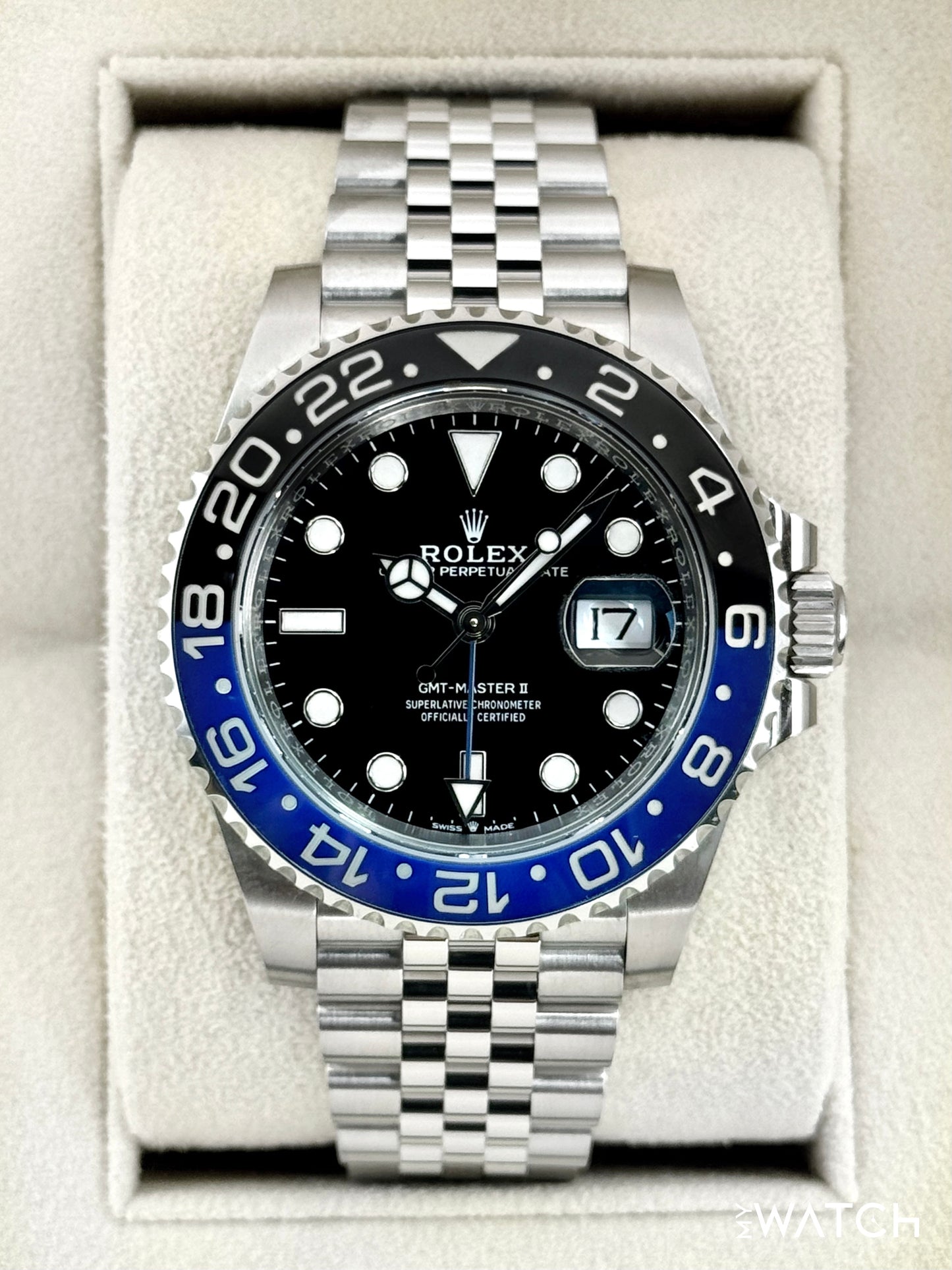 2024 Rolex GMT-Master II "Batgirl" 40mm 126710BLNR Jubilee Black Dial - MyWatchLLC