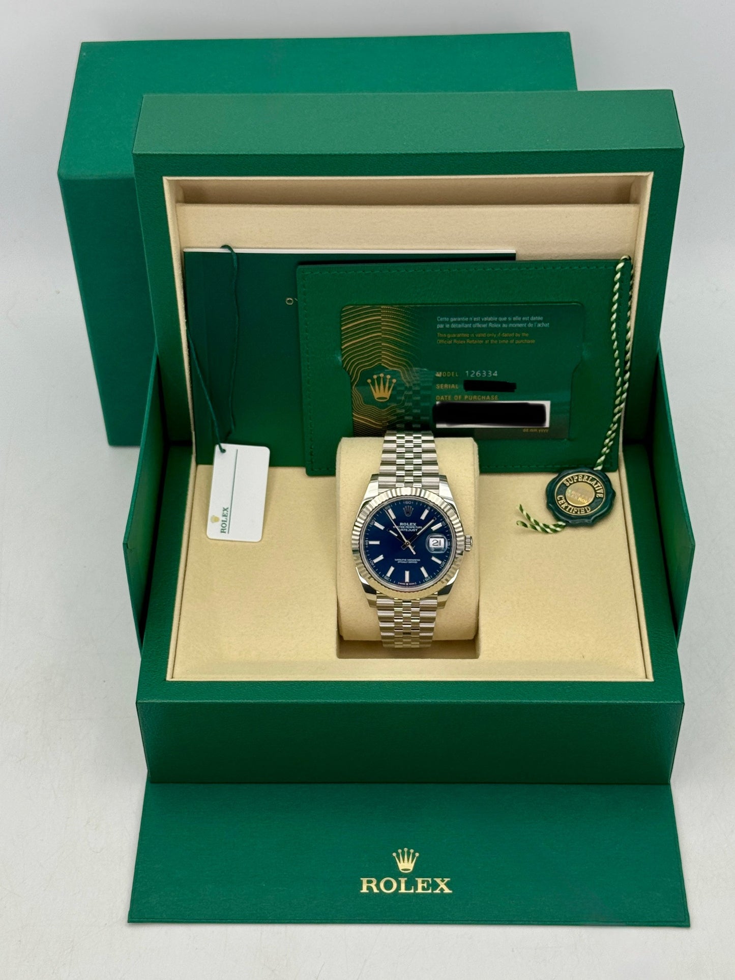 2026 Rolex Datejust 41mm 126334 Stainless Steel Jubilee Blue Dial