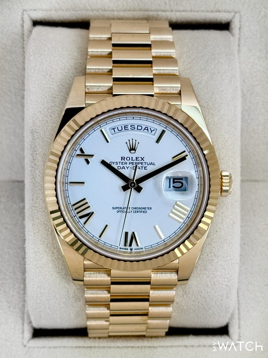 2024 Rolex Day-Date 40mm 228238 Presidential White Dial