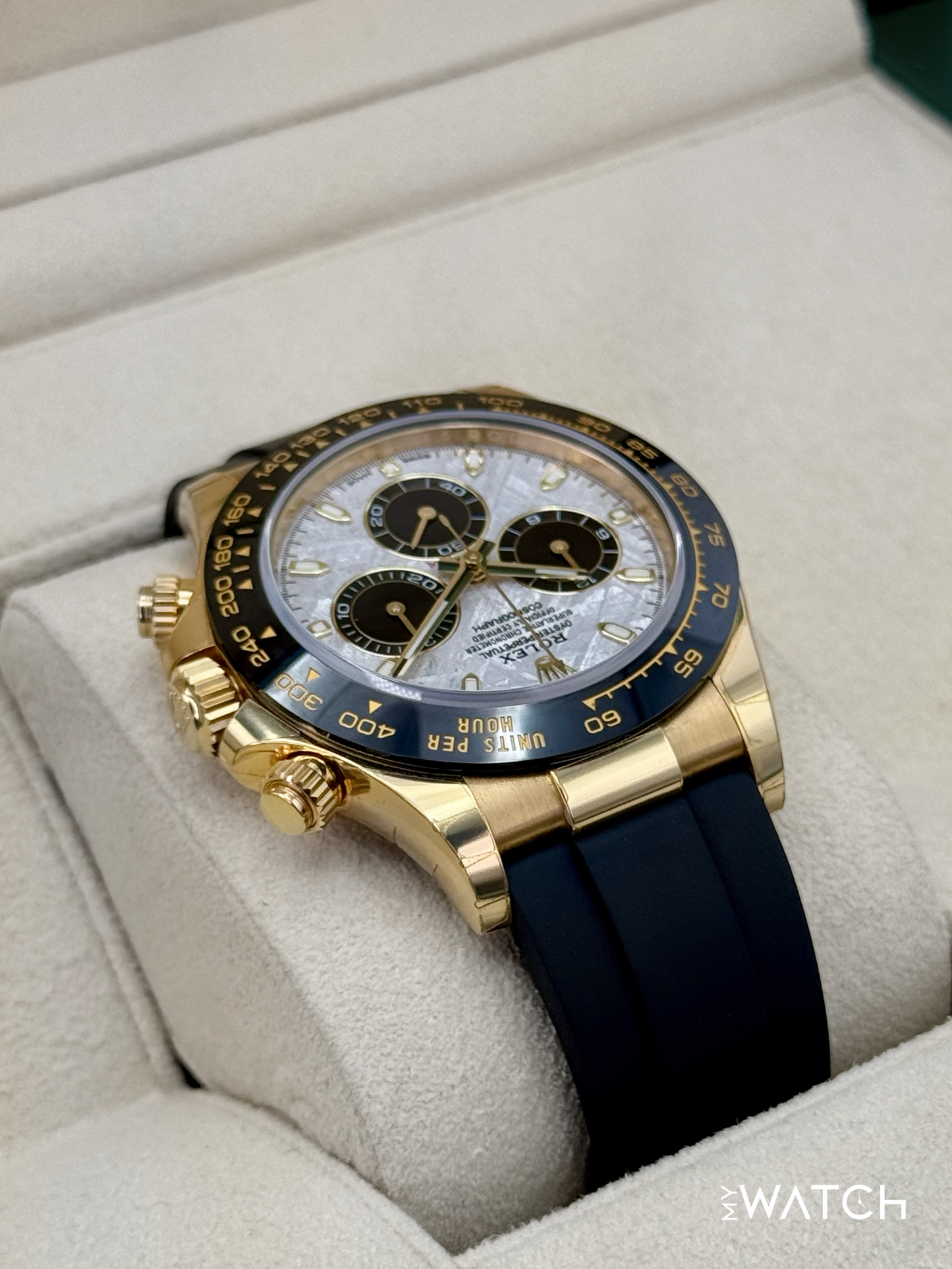 2022 Rolex Daytona 40mm 116518LN Yellow Gold Oysterflex Meteorite Dial (STICKERED)