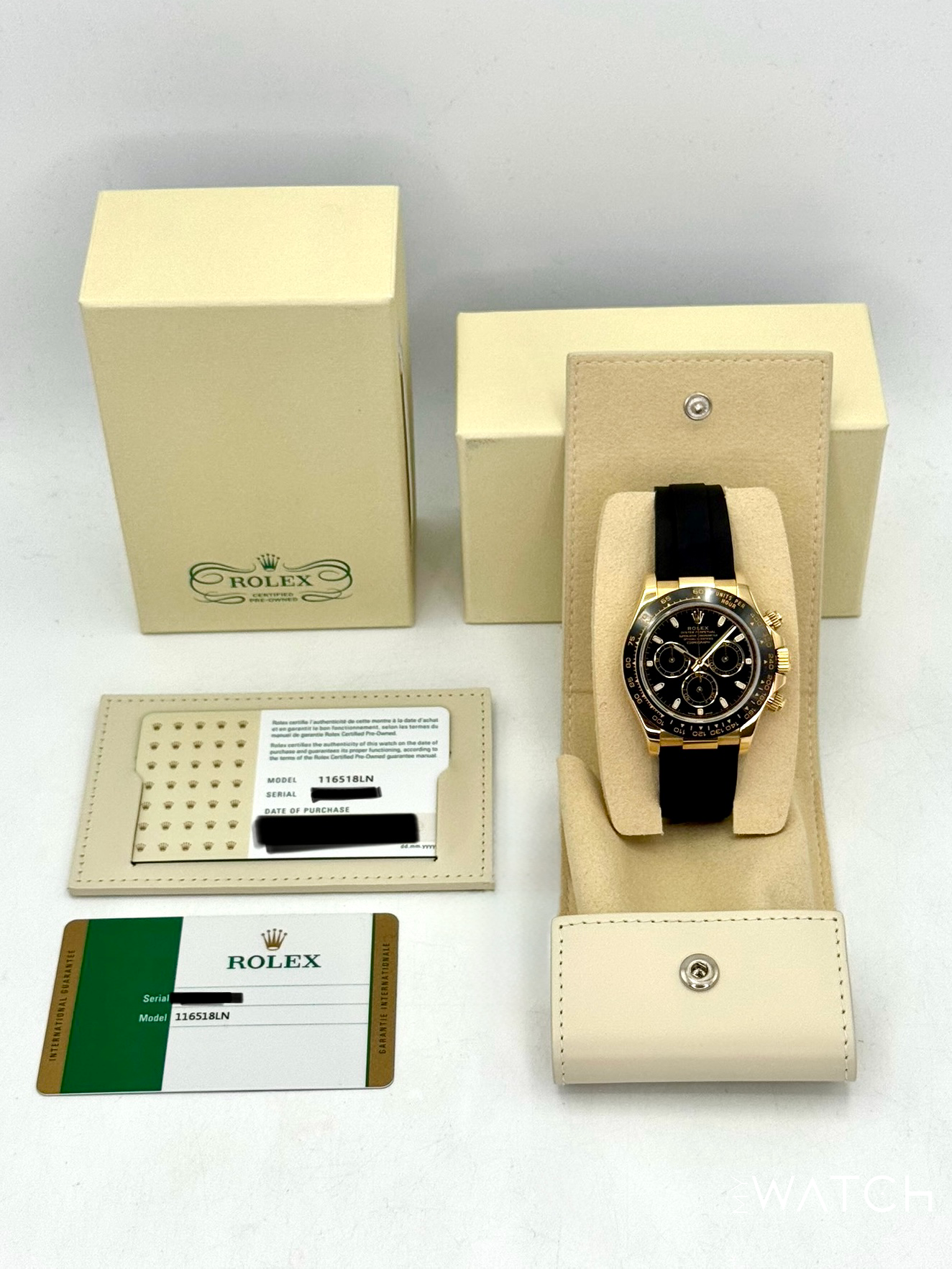 2025 CPO Rolex Daytona 40mm 116518LN Yellow Gold Oysterflex Black Dial (CPO)