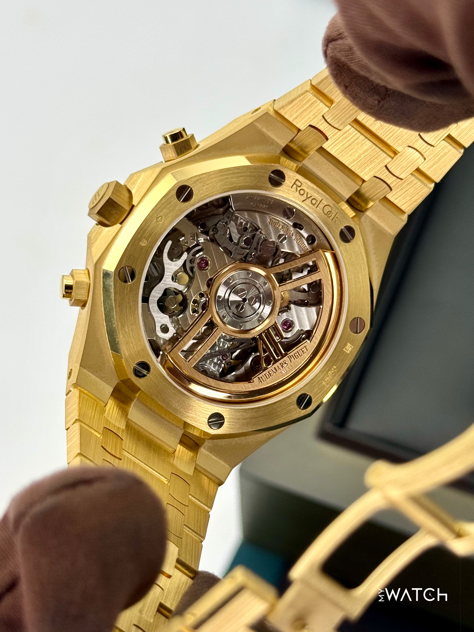 NEW 2025 Audemars Piguet Royal Oak Chronograph 41mm 26240BA Gold Dial - MyWatchLLC