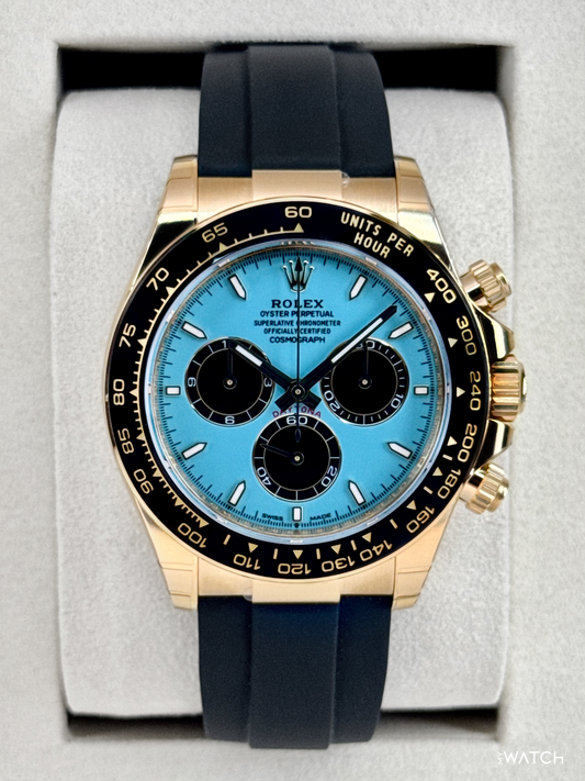 NEW 2026 Rolex Daytona 40mm 126518LN Yellow Gold Oysterflex Turquoise Dial (STICKERED) - MyWatchLLC
