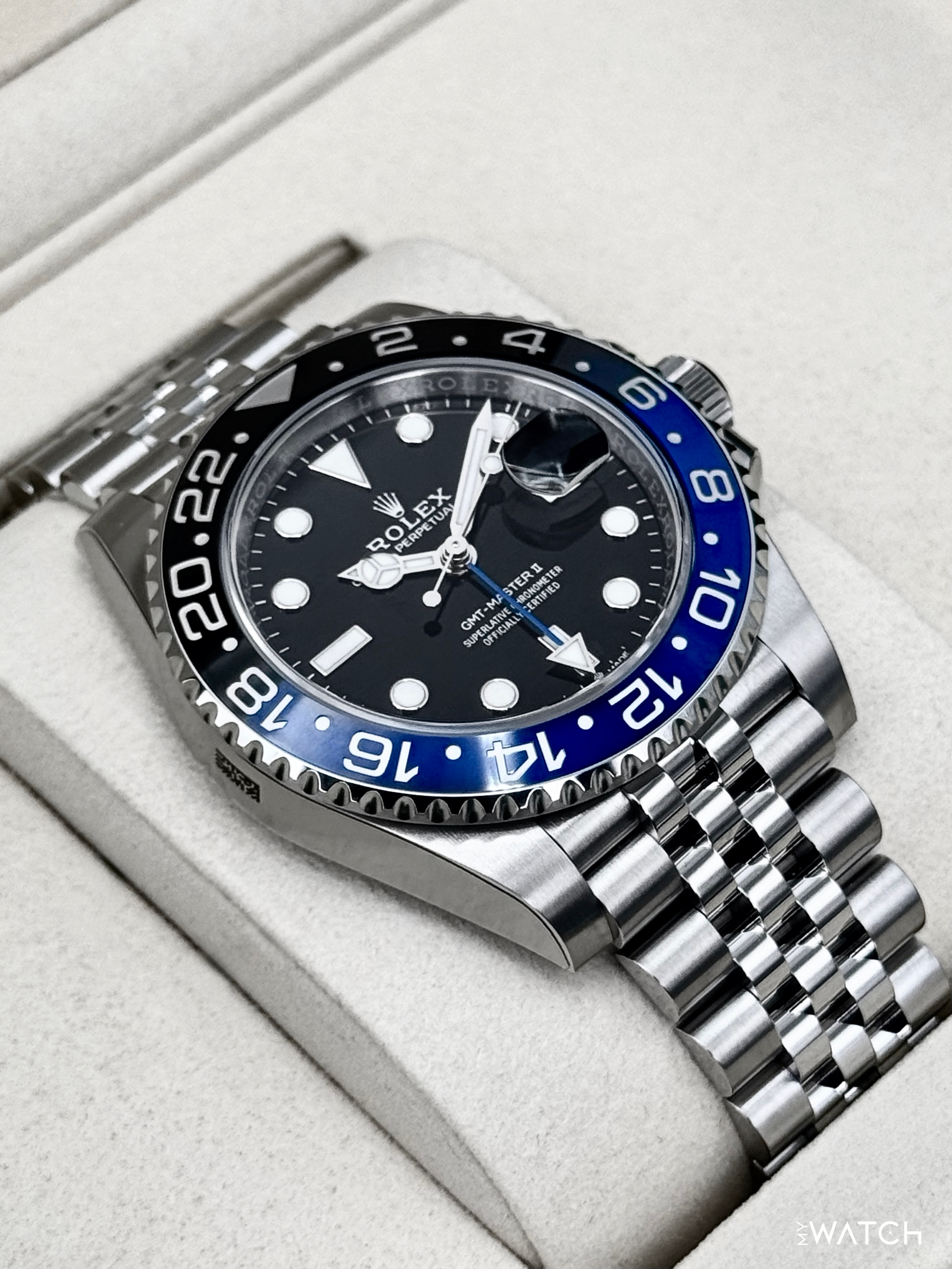 NEW 2026 Rolex GMT-Master II "Batgirl" 40mm 126710BLNR Jubilee (STICKERED) - MyWatchLLC