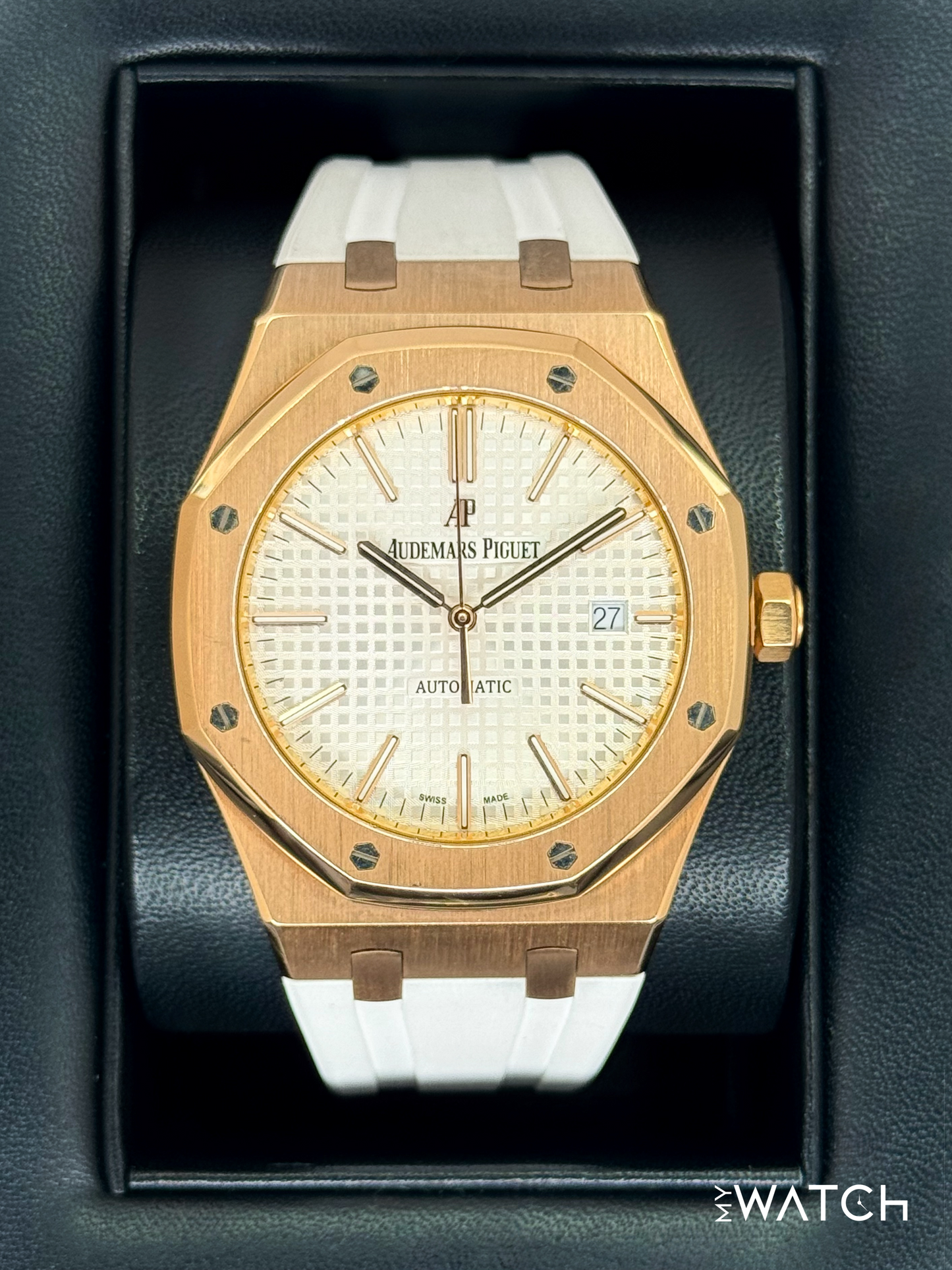 2017 Audemars Piguet Royal Oak 41mm 15400OR Rose Gold White Dial